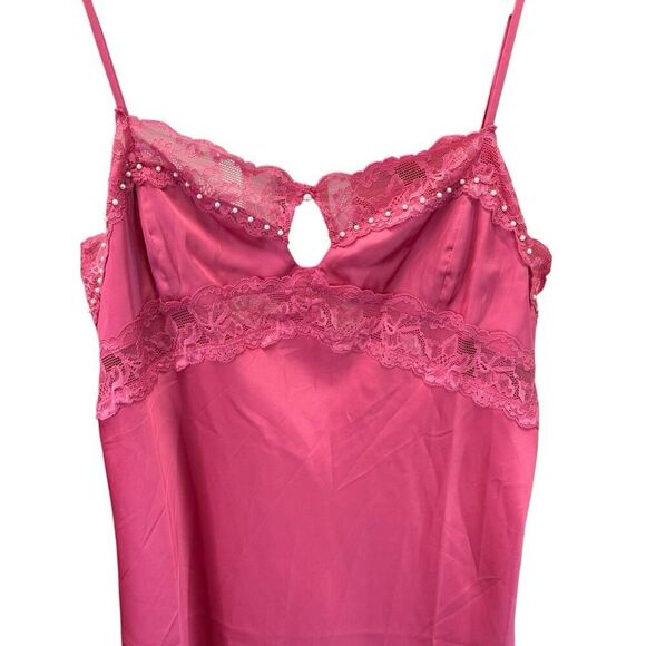 Danielle Guizio Pink Lace Beaded Slip Dress XL Babydoll Y2K Party Mini Sexy - Picture 9 of 16